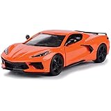 Motor Max 2020 Chevy Corvette C8 Stingray, Orange 79360OR - 1/24 Scale Diecast Model Toy Car