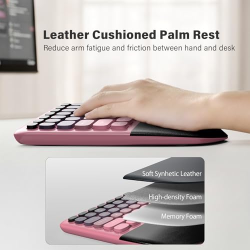 Image of MOFII Wireless Ergonomic Keyboard & Mouse Combo - Split Curved Keyboard with Wrist Rest (All-Day Comfort) + Wireless Vertical Ergonomic Optical Mouse, Compatible with PC /Laptop /Desktop- Pink Gradient