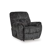 Signature Design by Ashley Rampant Casual Manual Rocker Recliner with Pillow-Top Arms, Gray