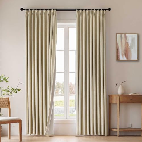 FAPLIGLISY Pinch Pleated Blackout Curtains 84 Inches Long for Bedroom