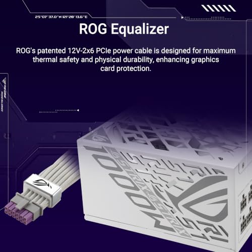 Image of ASUS ROG Strix 1000W Platinum White Edition (80 Plus & Cybenetics Platinum, Fully Modular ATX, ATX 3.1, PCIe 5.1, GaN MOSFET, GPU-First IVS, ROG Equalizer 12V-2x6 Power Cable, 10-Year Warranty)