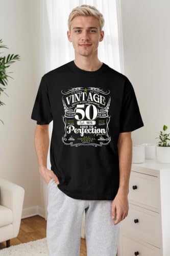 50th Birthday Shirt for Men Born in 1975 Gifts T Shirt for Him Vintage Aged to Perfection Tee Tops3
