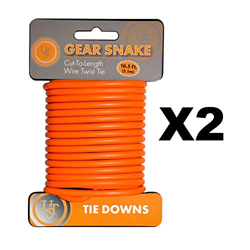 Ultimate Survival Technologies Gear Snake Orange Bendable Wire Tie-Down (2-Pack)