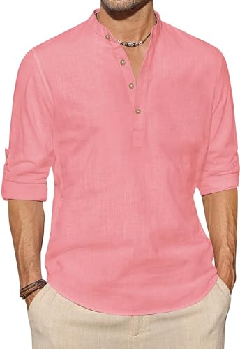 Image of Vida Loca Light Yellow Color Men Solid Cotton Blend Straight Kurta Shirt