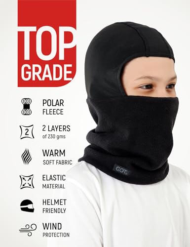 GOT Sports Kids Balaclava Ski Mask - Winter Fleece Neck Warmer with Helmet Liner Hood for Boys Girls (Ages 7-12)2