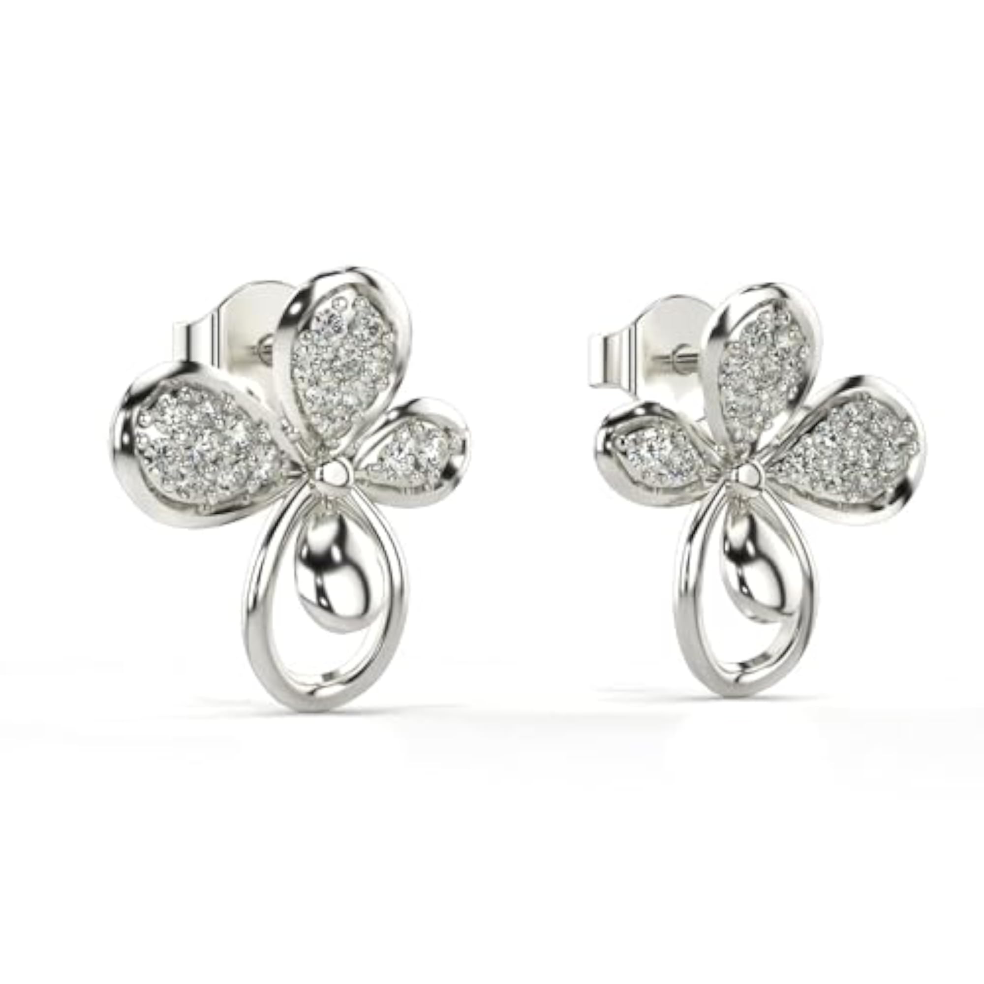 Women's Sterling Silver 0.35cts Certified Lab Grown Diamond Earrings, White