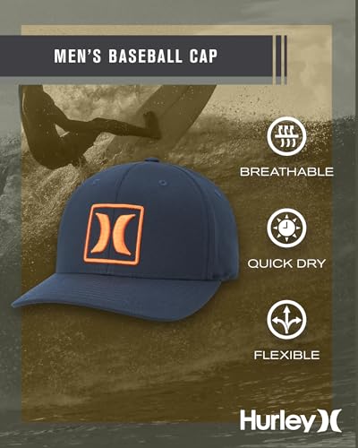 Image of Hurley Mens Reflect Icon Curved Brim Fitted Baseball Cap