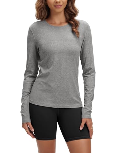 Image of ODODOS Women's Long Sleeve T-Shirt - Ultra Soft odSTRATUM Tech Performance Top UPF 50+ Breathable Crew Neck Pullover