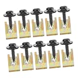 SOPOTUTU 10セット 属製 型クリップナット 六角頭自攻ネジ 自動車バンパーカバー用固定部品 耐久性 で簡単取付 内装パネル補修に
