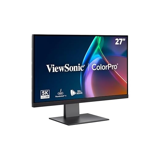 ViewSonic VP2788-5K 27 Inch 5K Mac-Ready Monitor, IPS with 100% sRGB, 99% DCI-P3 and Pantone Validated for Mac Studio Desktop Setups, Advanced Ergonomics, Thunderbolt 4, USB, HDMI, and DisplayPort