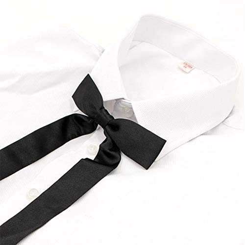 Gravata borboleta longa feminina, gravatas ajustáveis de cetim ocidental para decoração de camiseta