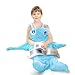 CHANOV Dolphin Blanket Kids Sleeping Bag, Cartoon Kids Blankets with Tails, Plush Super Comfy Flannel Tail Blanket With Free Drawstring Backpack, A Sweet Gift for Kids and Girlfriends(Blue)