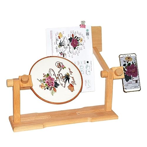 Support broderie anti mal de dos avec cadre rotatif et pince dessin