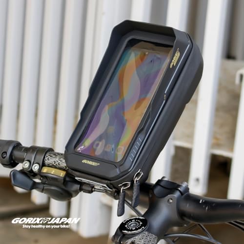 GORIX Sacoche de guidon étanche pour smartphone - Support pour smartphone - Durable - Écran tactile - Rotation à 360 degrés - Pour vélo de route et VTT (Active H3)