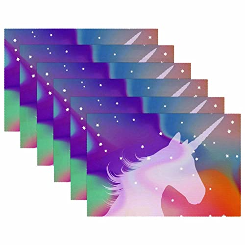 Set de table licorne lavable résistant chaleur et antidérapant pour table salle à manger - 6