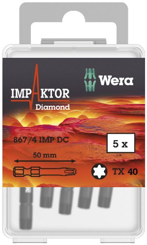 Wera 867/4 Impaktor Insert Bits TORX TX40 x 50mm (Box 5), DC, 1/4 x 35 mm - Image 3