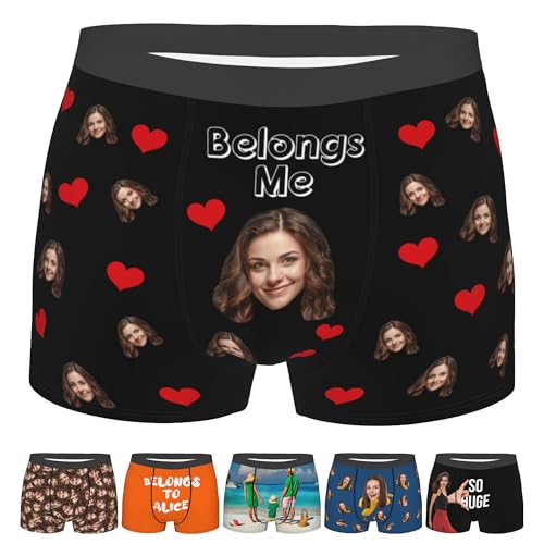 Custom Boxers for Men Father Husband Boyfriend Customized Funny Boxers With Face Funny Underwear...