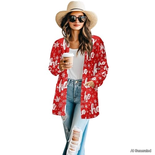 Image of Women's Lightweight Cardigans with Pockets Trendy Long Sleeve Open Front Cardigan Casual Tops Jackets Fall Oufits S-2XL