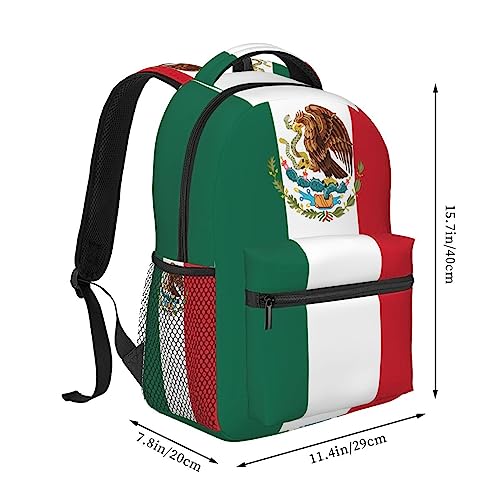 Mexico Mexican Flag Backpacks Cute Laptop Bookbag Computer Bag Hiking Travel Daypack for Women Men2