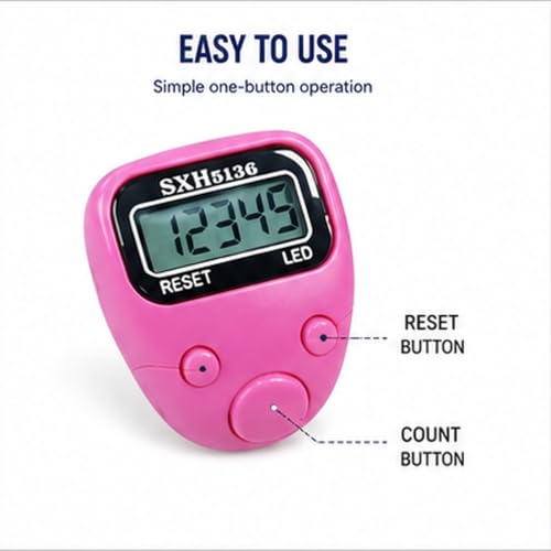 Image of Digital Finger Ring Tally Counter - LED Ring Counter for Mantra Jap, Cricket Umpire, Vehicles, Visitors & Counting | 5-Digit LED Display | Portable Multi-Use Tally Machine (Combo LED Counter)