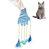 ZARYIEEO Portable Cat Teaser Gloves, Interactive Cat Playing Toys with Feather Toy and Ball for Cats...