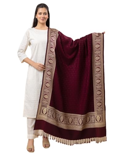Image of Wrap me Warm Shawl for Women | Soft Viscose Acrylic Poly Wool Shawl - Warm & Lightweight Winter Wrap - Stylish Ethnic Stole for Women - 1010