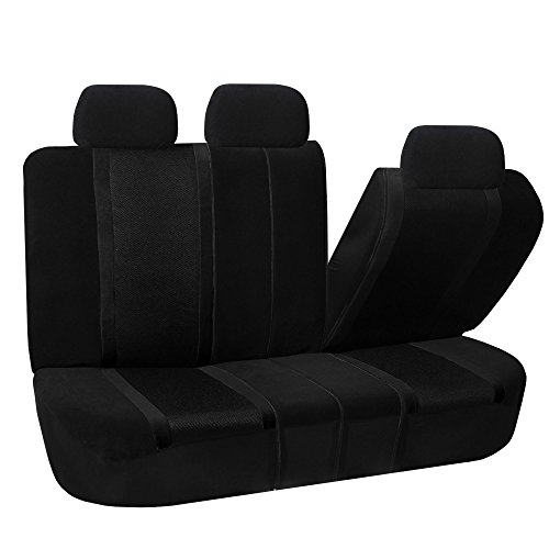 Fh Group Automotive Seat Cover Universal Fit Rear Seat Cover Sports Solid Black Seat Cover For Back Seat Split Bench Car Seat Protector For Dogs And Kids, Car Interior Accessories For Suv Sedan Van #TOP5