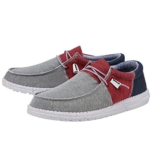 Image of HEYDUDE Men's Wally Sox Tri Fans Multiple Colors & Sizes | Men?s Shoes | Men's Lace Up Loafers | Comfortable & Light-Weight
