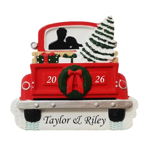 Red Truck Couple Ornament