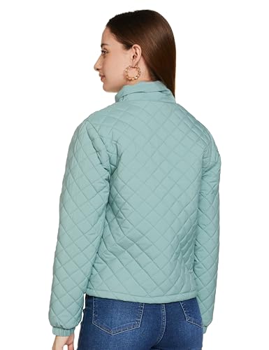 Image of Qube By Fort Collins Polyester, Standard Length Women's Lightweight Quilted Bomber Jacket Stylish, Packable, And Air-Resistant Outerwear For Winter