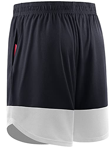 Neleus Men's 2 In 1 Running Shorts With Liner,Dry Fit Mesh Gym Workout Shorts With Pockets,3 Pack,6094,Black/Grey/Red,2Xl #TOP6