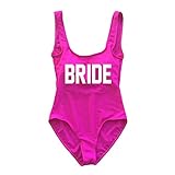A Dash of Chic Hot Pink Bride One Piece Swimsuit - M