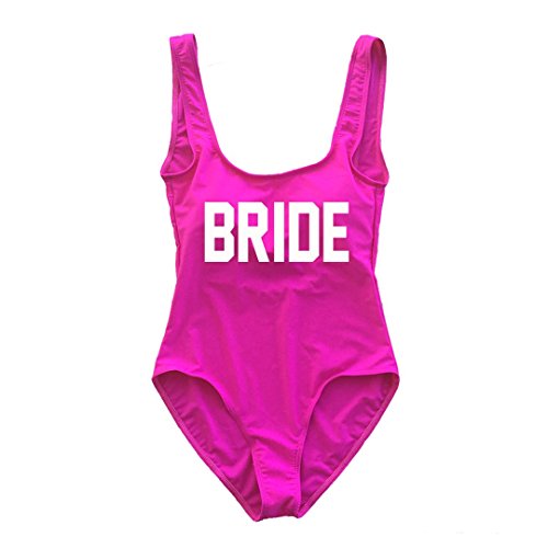 A Dash of Chic Hot Pink Bride One Piece Swimsuit - M