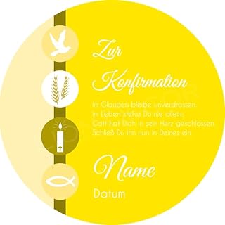 Decoración para tarta de Konfirmation3 / más colores a elegir / 20 cm de diámetro (amarillo)