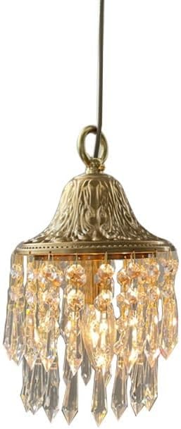 Miniatura 5 de 6.3in Pendant Light Fixtures, Mid Century Gold Metal Hanging Pendant Lamp with Tassel Crystal Decoration, Adjustable Cord E14E12 Sockets Chandelier