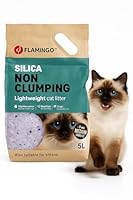 Flamingo Katzenstreu - Silikat Katzenstreu - Silikatstreu 5L für 6 Wochen - mittelkörnige Streu ohne Duftstoffe - staubfrei, saugstark und perfekt für Kätzchen