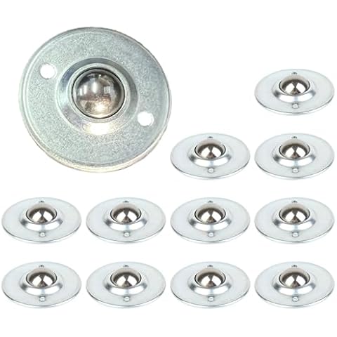 HLMOptimo 5/8" Roller Ball Transfer Bearings, CY-16A, 330 Lbs Total Load Capacity, 12 pcs Ball Bearing Transfer Units 5/8 in Roller Transfer Bearings Wheel Casters (5/8 inch, 12) Cover