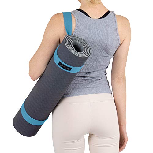 Prosourcefit Yoga Mat Carrying Sling, Easy Adjustable Carry Strap 152Cm Long Cotton (Aqua) #TOP3
