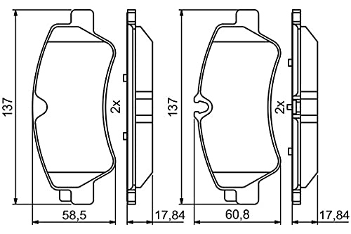 Bosch BP1970 - Plaquettes de Frein Arrière pour Voiture - Qualité Bosch - Réduction du Bruit et de la Poussière - Certifié ECE-R90 - Sans Cuivre - Jeu de 4 Plaquettes