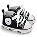 xioqen Unisex Baby Boys Girls Shoes, Newborn Infant Non-Slip Canvas Denim High Top Sneakers, Toddler First Walkers Shoes(01/Black, 0-6 Months