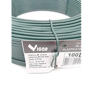 FILO FERRO PLASTICATO VERDE P/TENSIONE MT.100