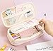EHOPE Big Capacity Pencil Pen Case Office Large Storage High Capacity Bag Pouch Holder Box Organizerfor Office Travel Holder Box（Light Pink-1）