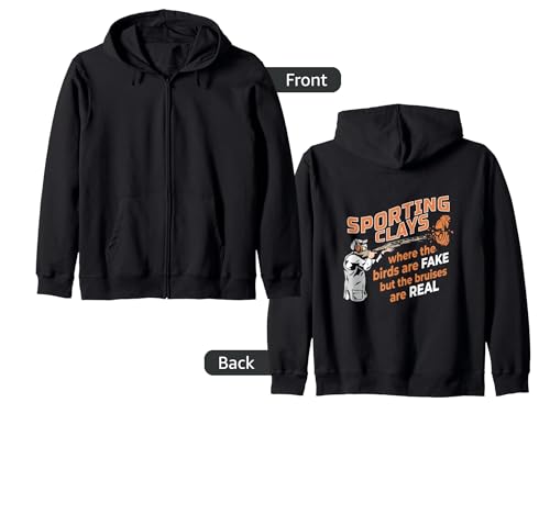 Skeet Trap Shooting,Sporting Clay, Shooting Vest Men T-Sh Zip Hoodie