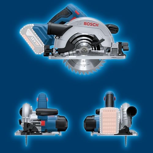Bild 5 - Bosch Professional 18V System Akku Kreissäge GKS 18V-57 G (Sägeblatt-Ø: 165mm, Schnitttiefe: 57 mm, inkl. L-BOXX, ohne Akku/ Ladegerät)