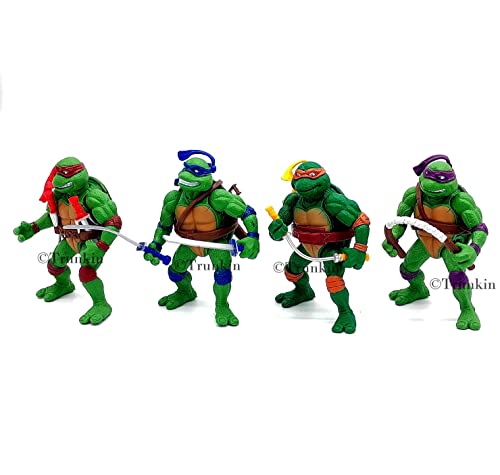 Image of Trunkin Rubber Turtle Mike Raph Leo Don(Multicolor) Figure Figurine 4pcs
