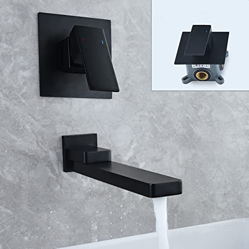 Robinet pliable chaud et froid en cuivre avec valve carrée pour lavabo mural