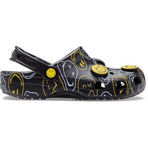 Crocs Smiley Classic Clog - Zuecos unisex para adultos, multi, 46/47 EU