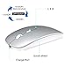 Tsmine Bluetooth Wireless Charger Computer Mouse for MacBook Air Mac Pro Laptop Ipad Pad PC The Laser Optical Rechargeable Mini Slim Silent Mice is Replacement Wired Widely Used Desktop iMac (Silver)