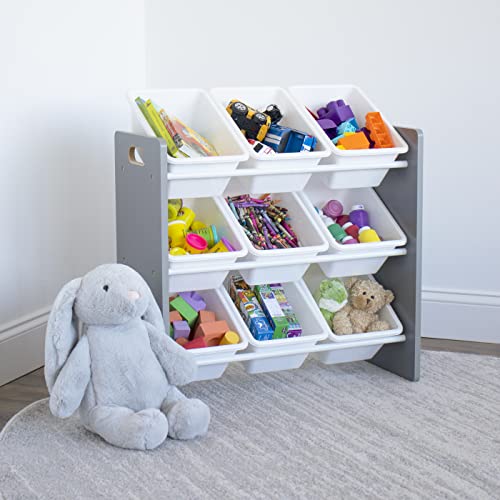 Humble Crew, Grey/White Toy Organizer, 9 Bin Storage, 24