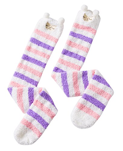 Image of Urban CoCo Women's Cartoon Fuzzy Socks Winter Warm Over Knee High Socks